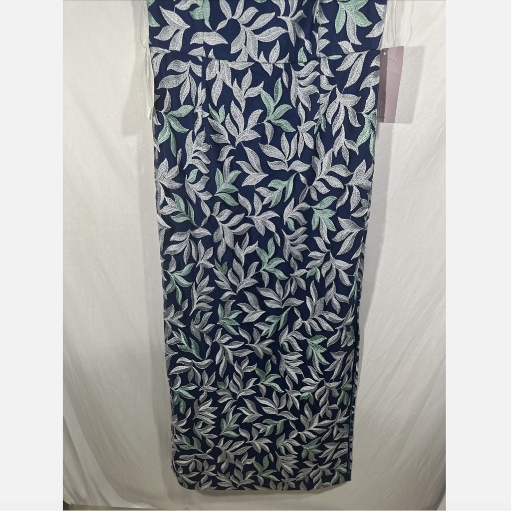 Nwt Js Collections [ 14 ] Leighton Illusion Column Gown In Oxford Blue G1462 — image 8 of 8